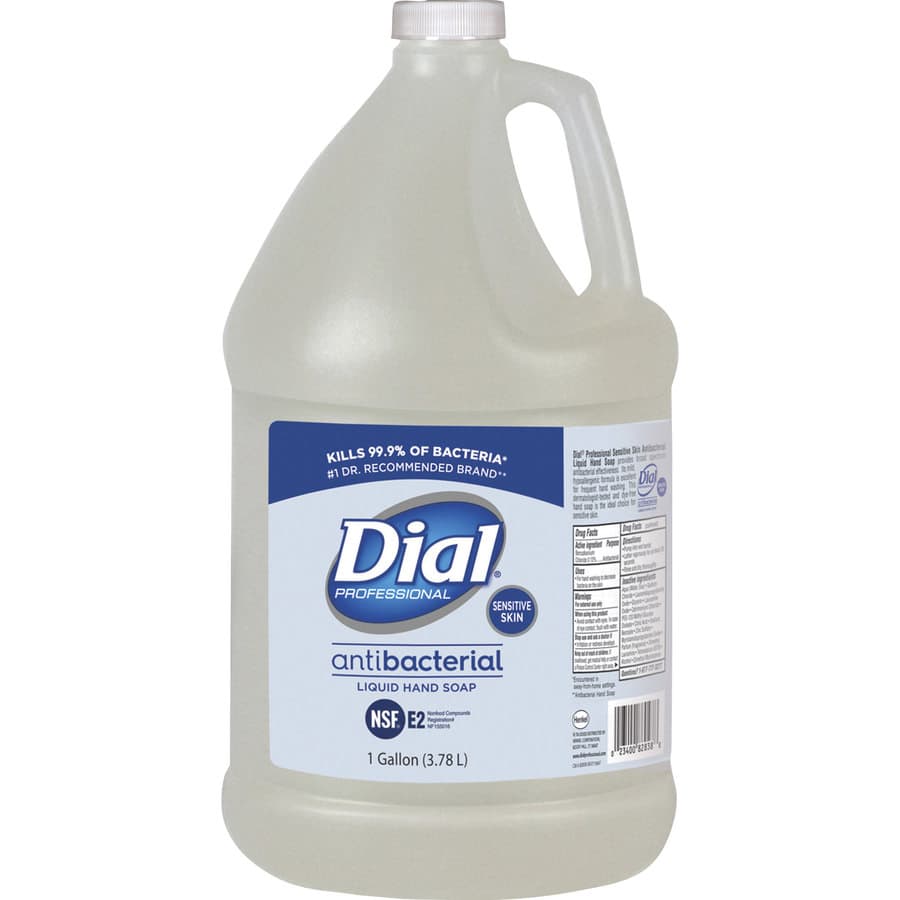 Dial Sensitive Skin Antibacterial Liquid Hand Soap, 1 Gallon Jug - Case of 4 - Image 1