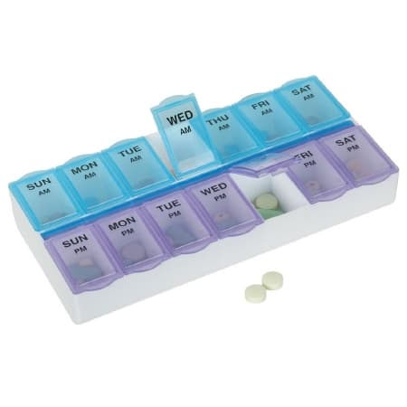 Apothecary Ezy Dose Weekly AM-PM Pill Planner with Removable Lid