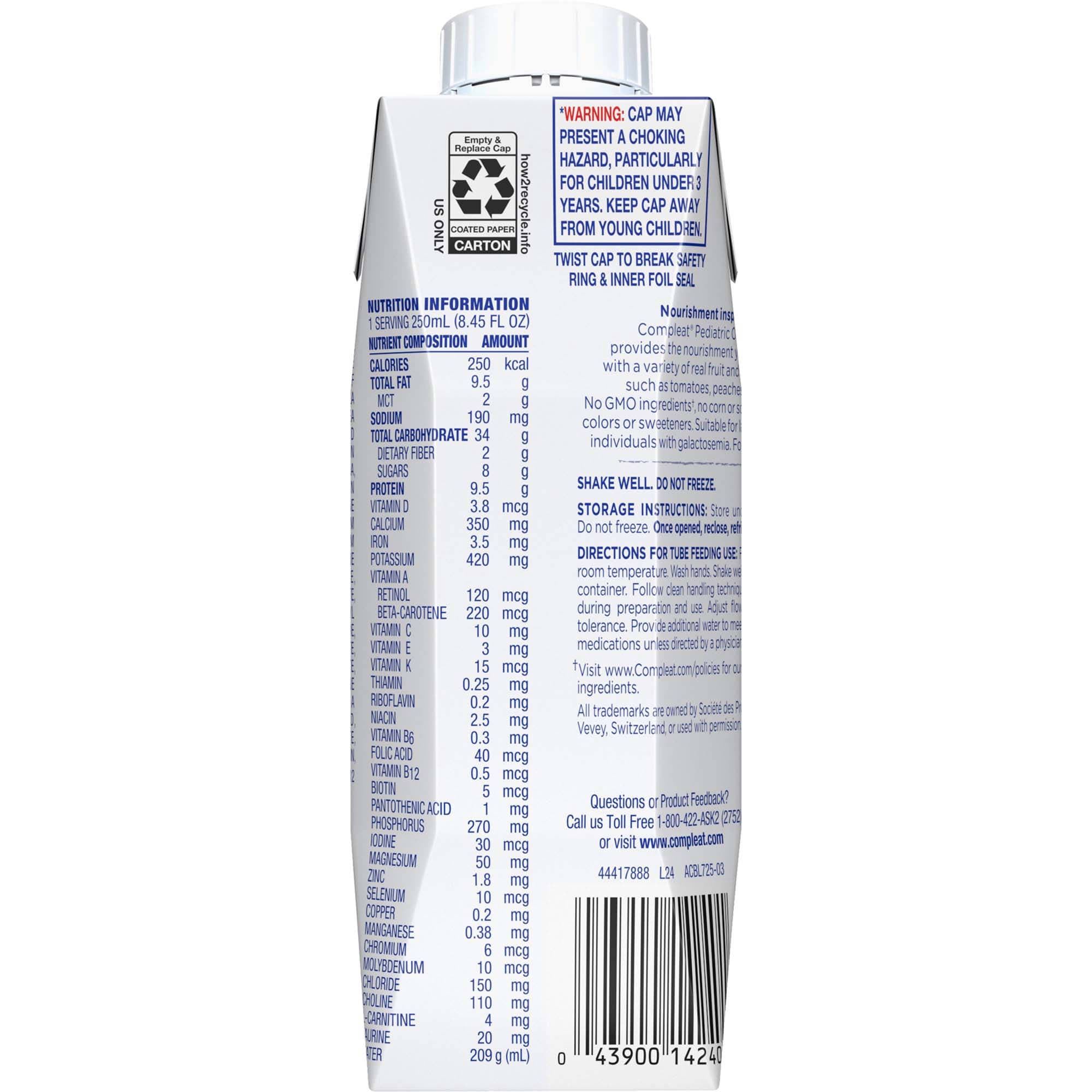 Compleat Pediatric Original 1.0 Milk-Protein Based Tube-Feeding Formula - Image 2