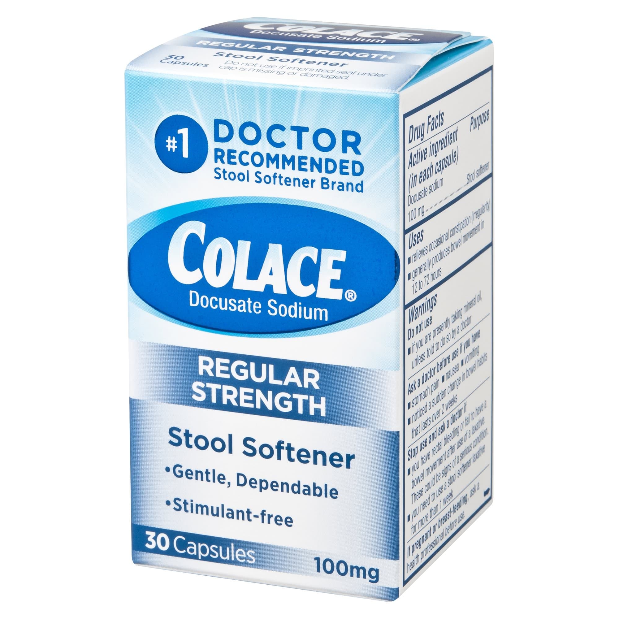 Colace Docusate Sodium Regular Strength Stool Softener - Image 2