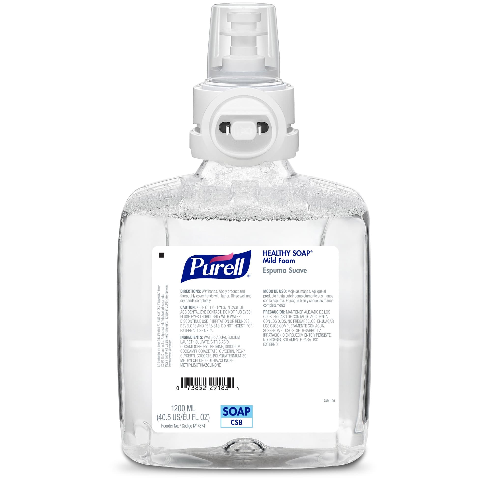 Purell Healthy Soap Mild Foam for CS8 Dispenser, Unscented, 1200 ml - Case of 2