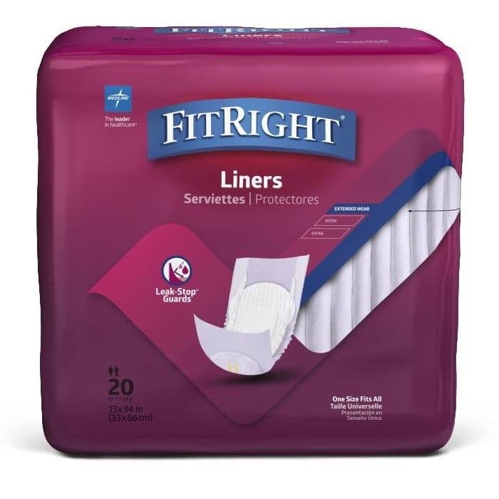 Fitright Incontinence Liners, Extended Wear Absorbency - Bag of 20 - Image 1