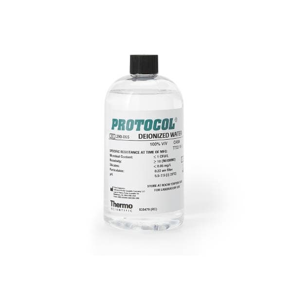 Thermo Scientific Chemistry Reagent Deionized Water pH 7.0 Liquid - Image 1