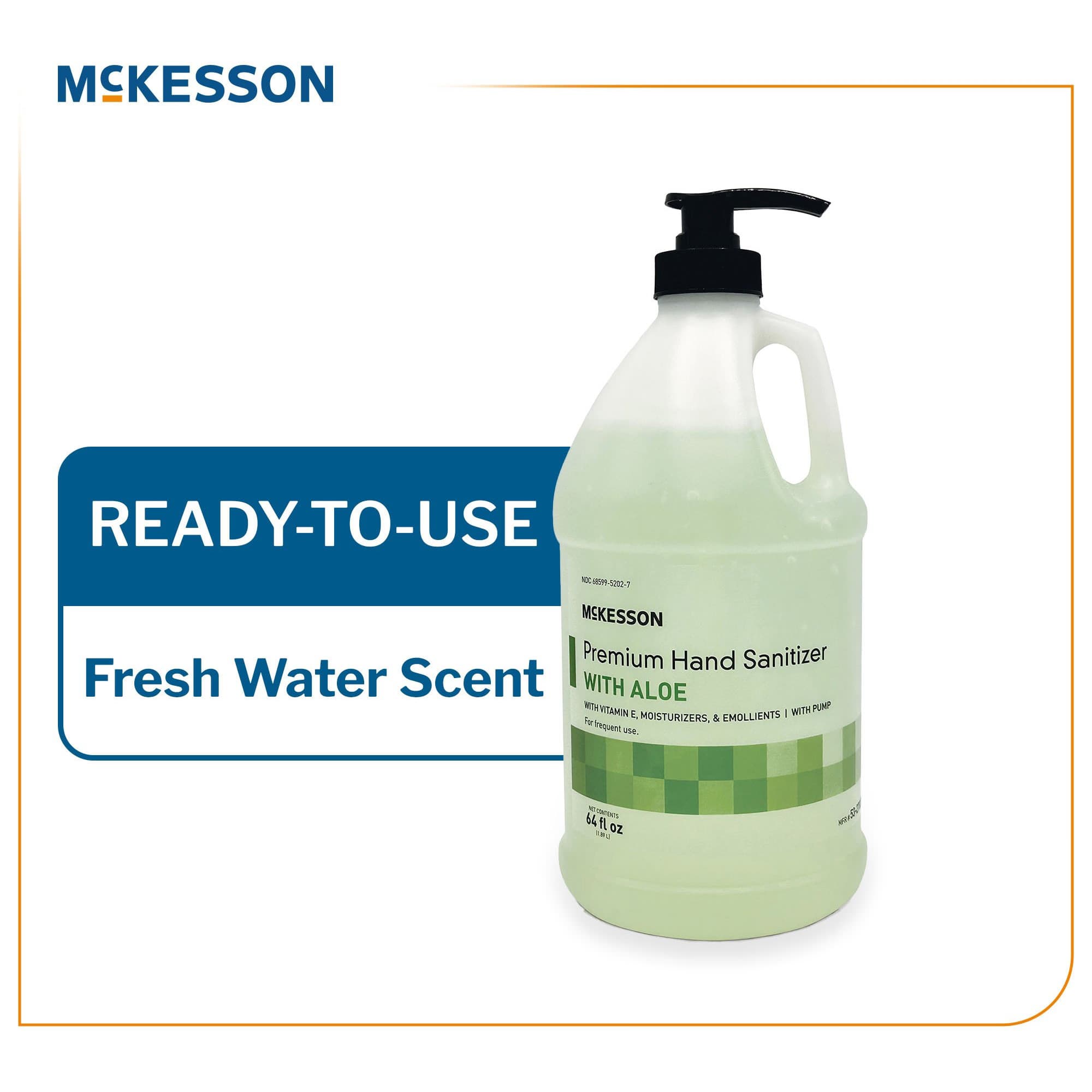 McKesson Premium Hand Sanitizer with Aloe Gel, 64 oz - Image 2