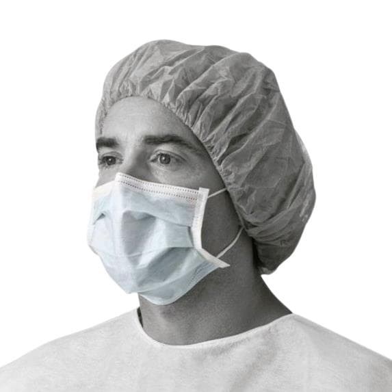 Medline Astm F2100-19 Level 2 Procedure Face Masks with Ear Loops Blue - Case of 300 - Image 1