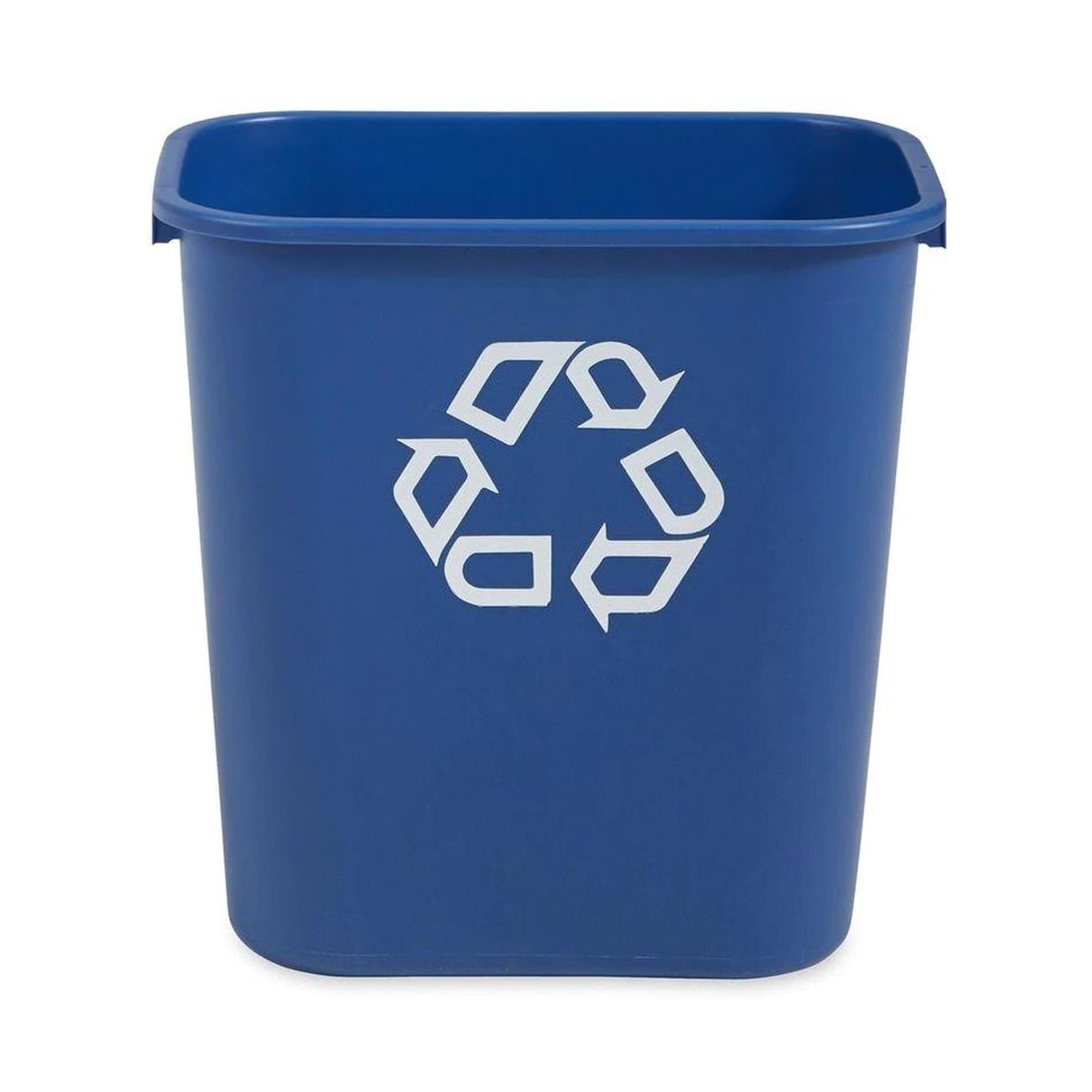 Deskside Recycling Plastic Container, Blue, 28 Quart, 7 Gallon - Each