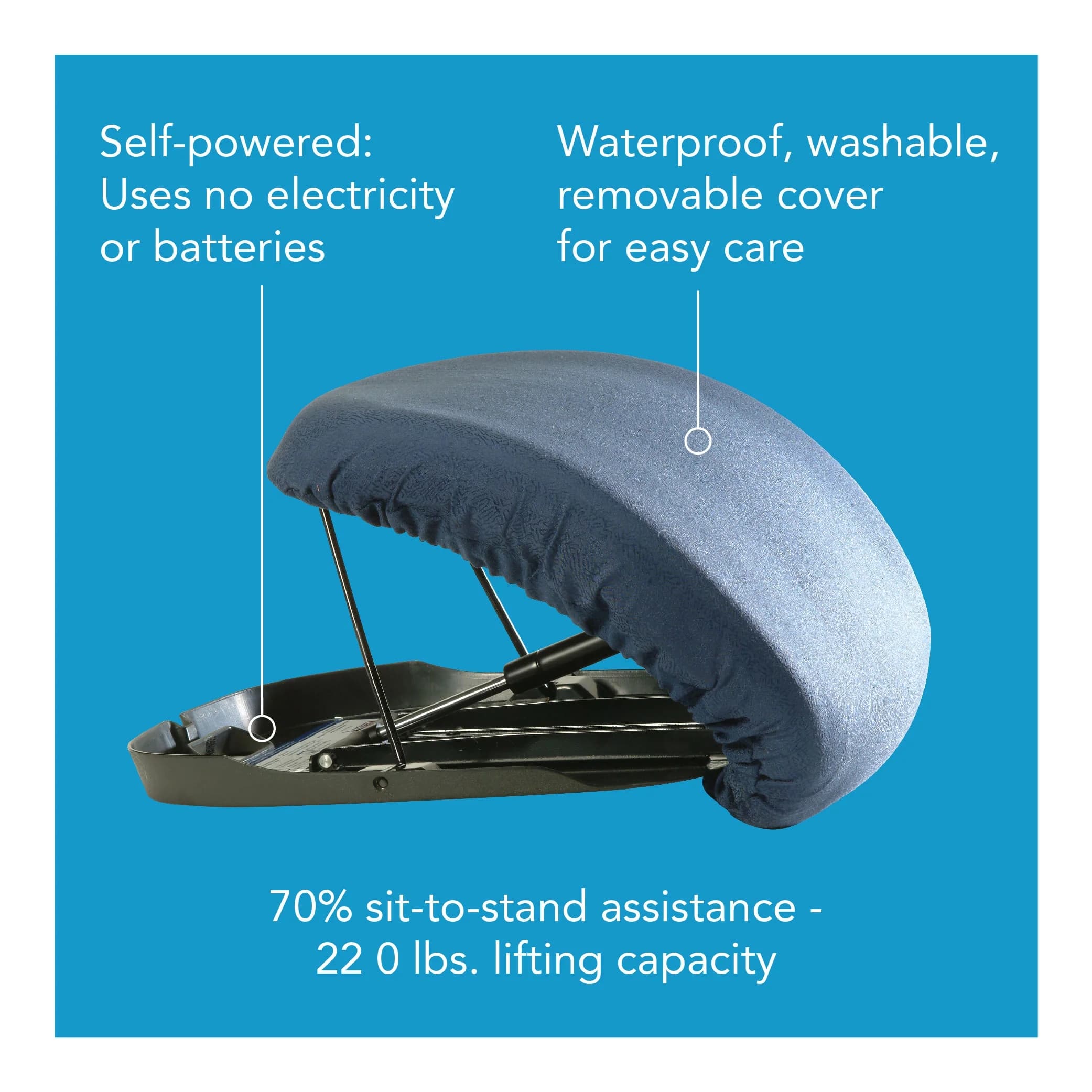 Carex Upeasy Seat Assist Standard Manual Lifting Cushion - Image 4
