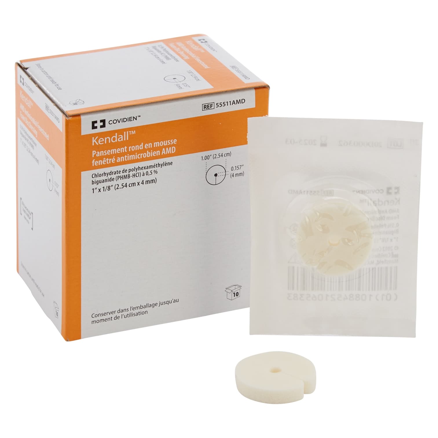 Kendall AMD Antimicrobial Foam Discs, 1 Inch Diameter - Image 1