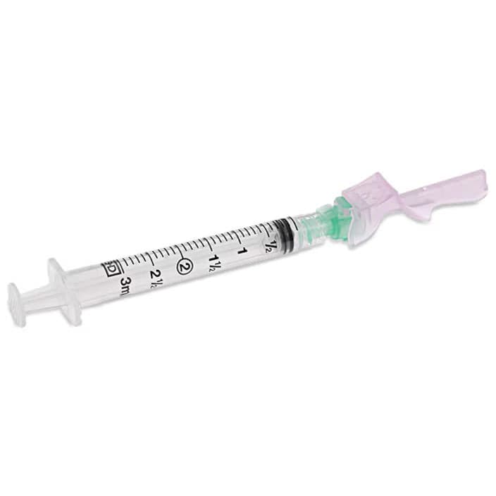 BD Eclipse Safety Hypodermic Syringe with Needle, Luer Lock Tip - Image 1