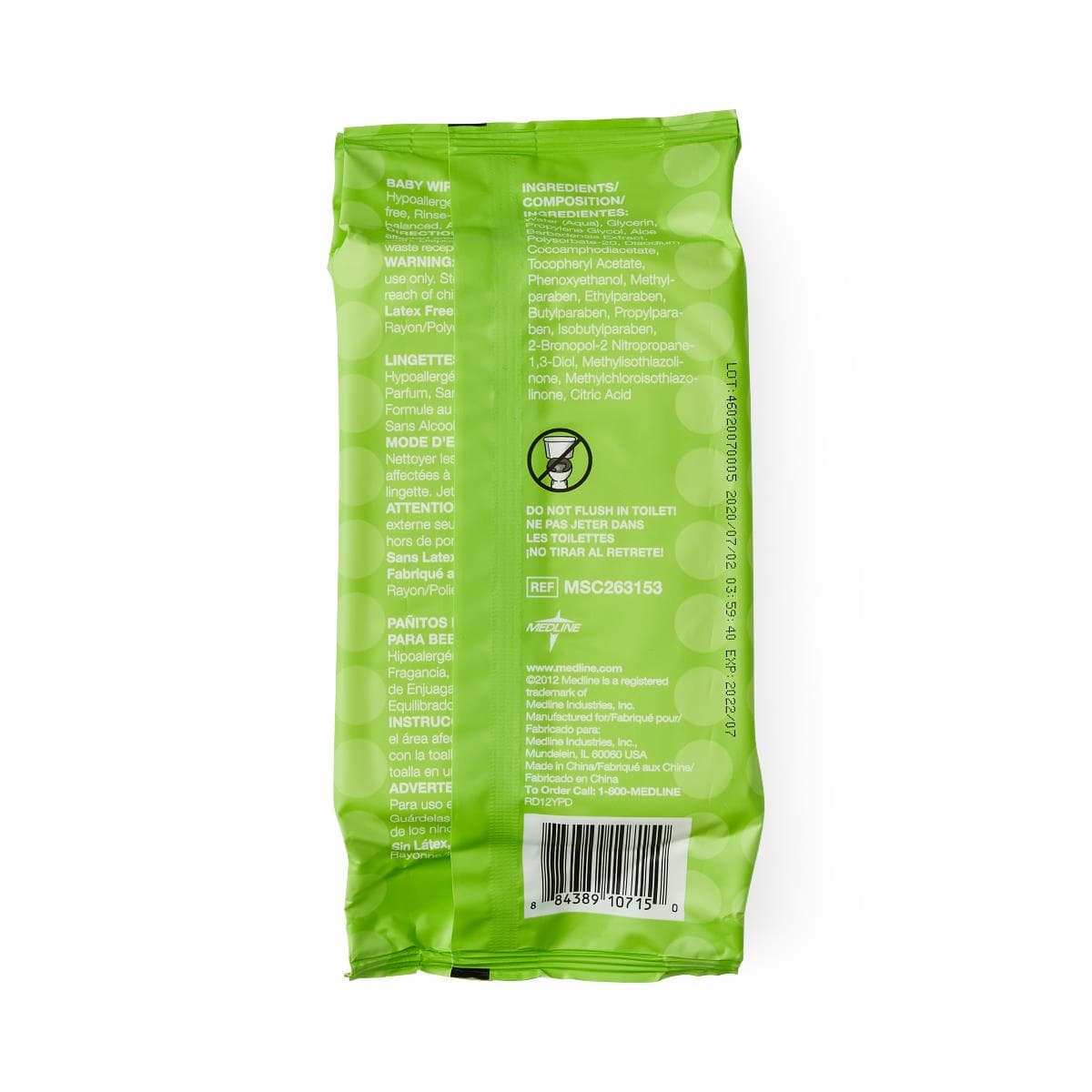 Medline AloeTouch Sensitive Fragrance-Free Baby Wipes - Image 3