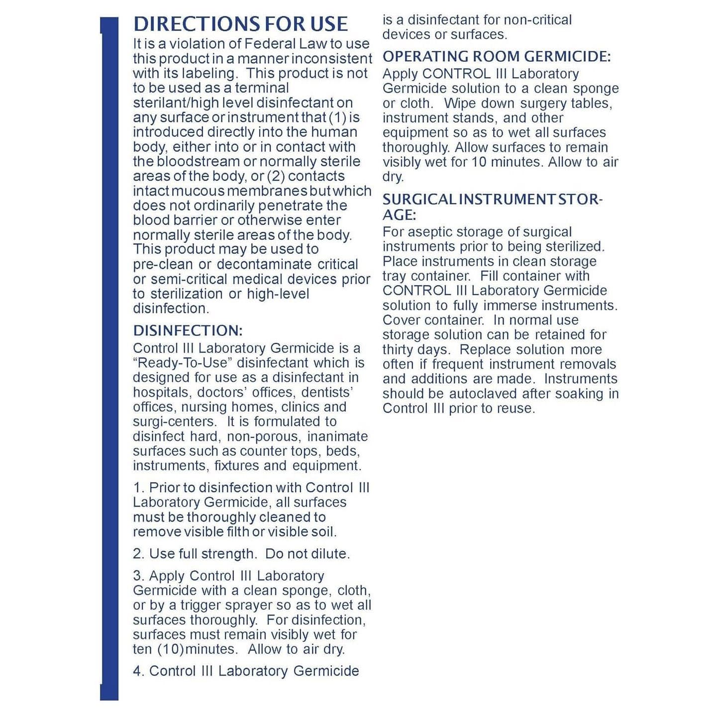 Control III Laboratory Germicide Surface Disinfectant Cleaner - Image 3