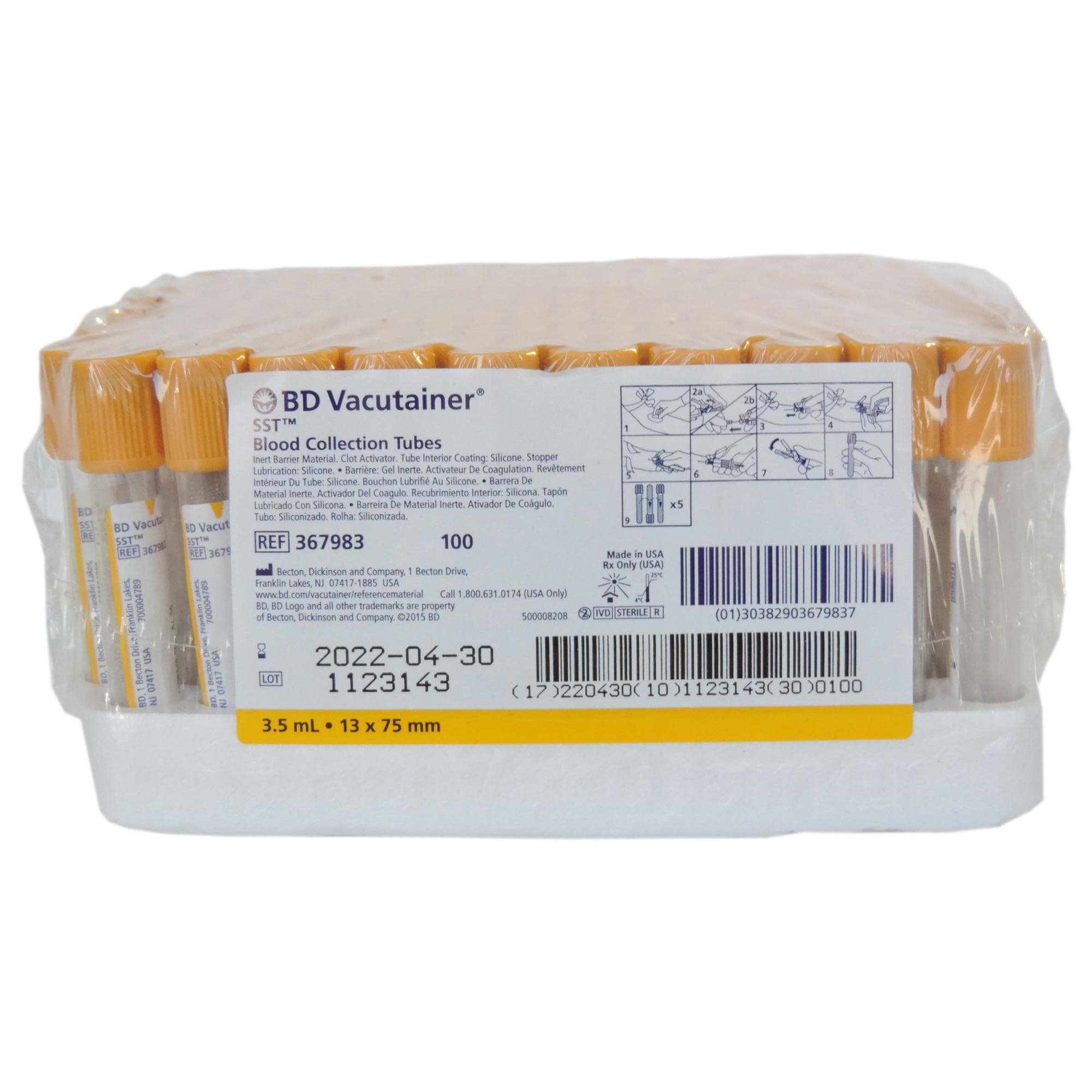 BD Vacutainer SST Venous Blood Collection Tube With Hemogard Closure - Image 1