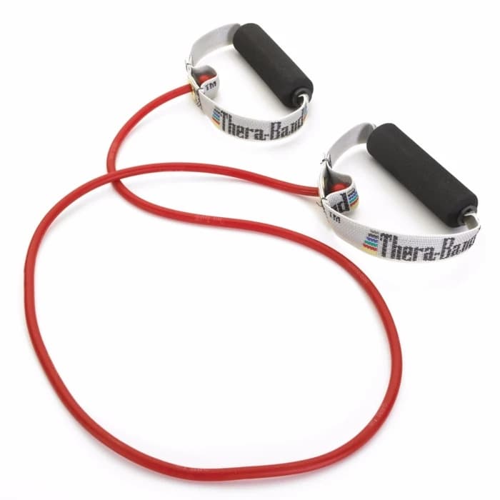 TheraBand Tube with Soft Handles, 48 Inch, Red, Medium - Image 1