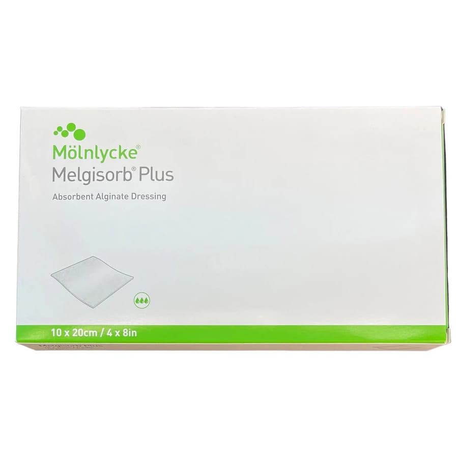 Melgisorb Plus Calcium Alginate Dressing, 4 x 8 Inch - Box of 10 - Image 1