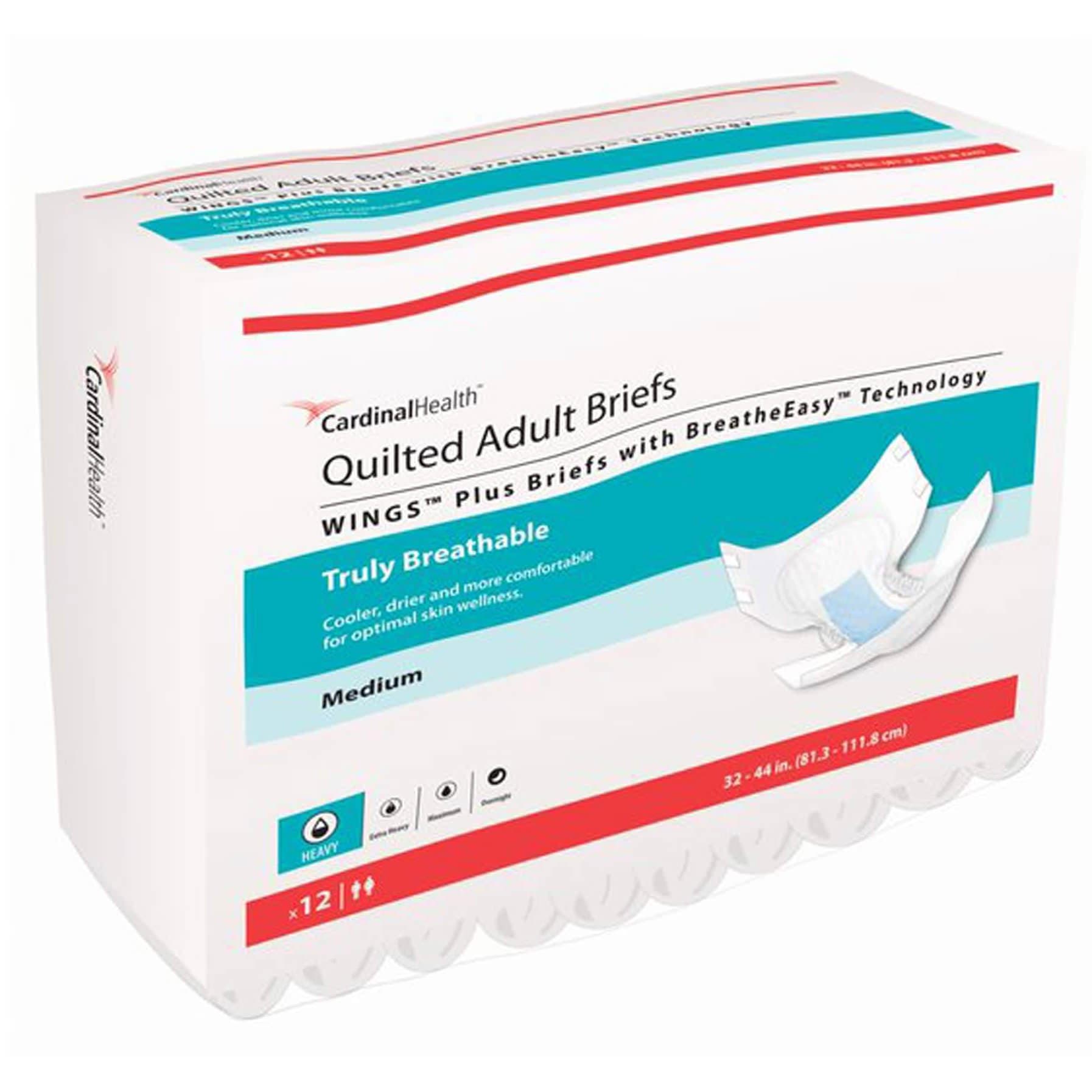 Cardinal Health Wings Plus Quilted Adult Brief with BreatheEasy Technology - Image 2