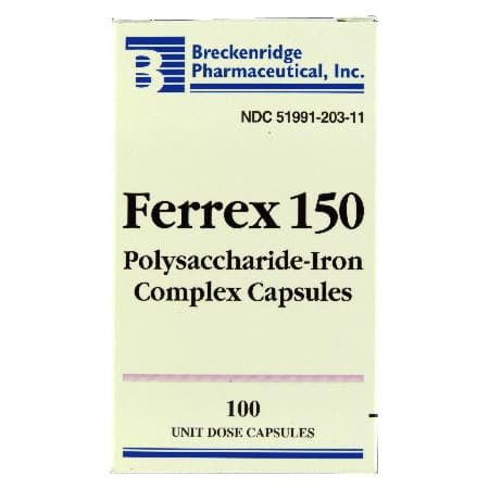 Ferrex 150 Polysaccharide and Iron Mineral Supplement Capsule - Box of 100