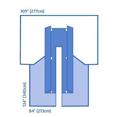 Medline CV Split Surgical Drape with Clear Anesthesia Screen - Image 2