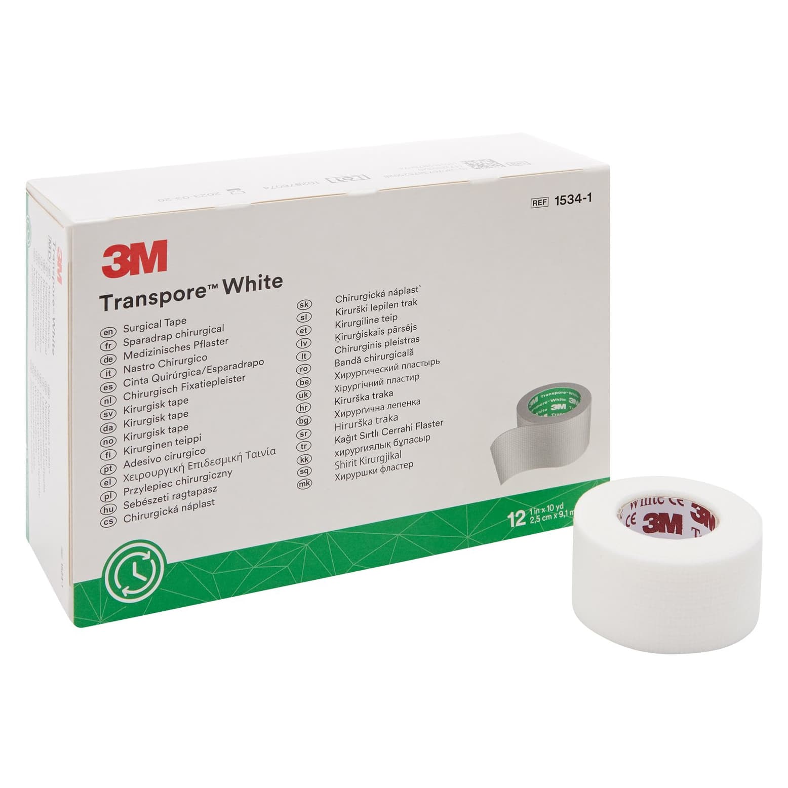 Transpore Hypoallergenic Surgical Tape, White - Image 1