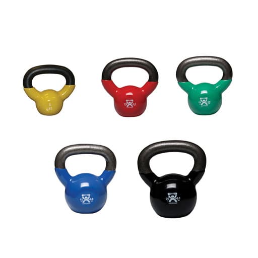 CanDo vinyl-coated kettlebell, Set of 5 piece (1 Each: 5, 7.5, 10, 15, 20 lbs.)