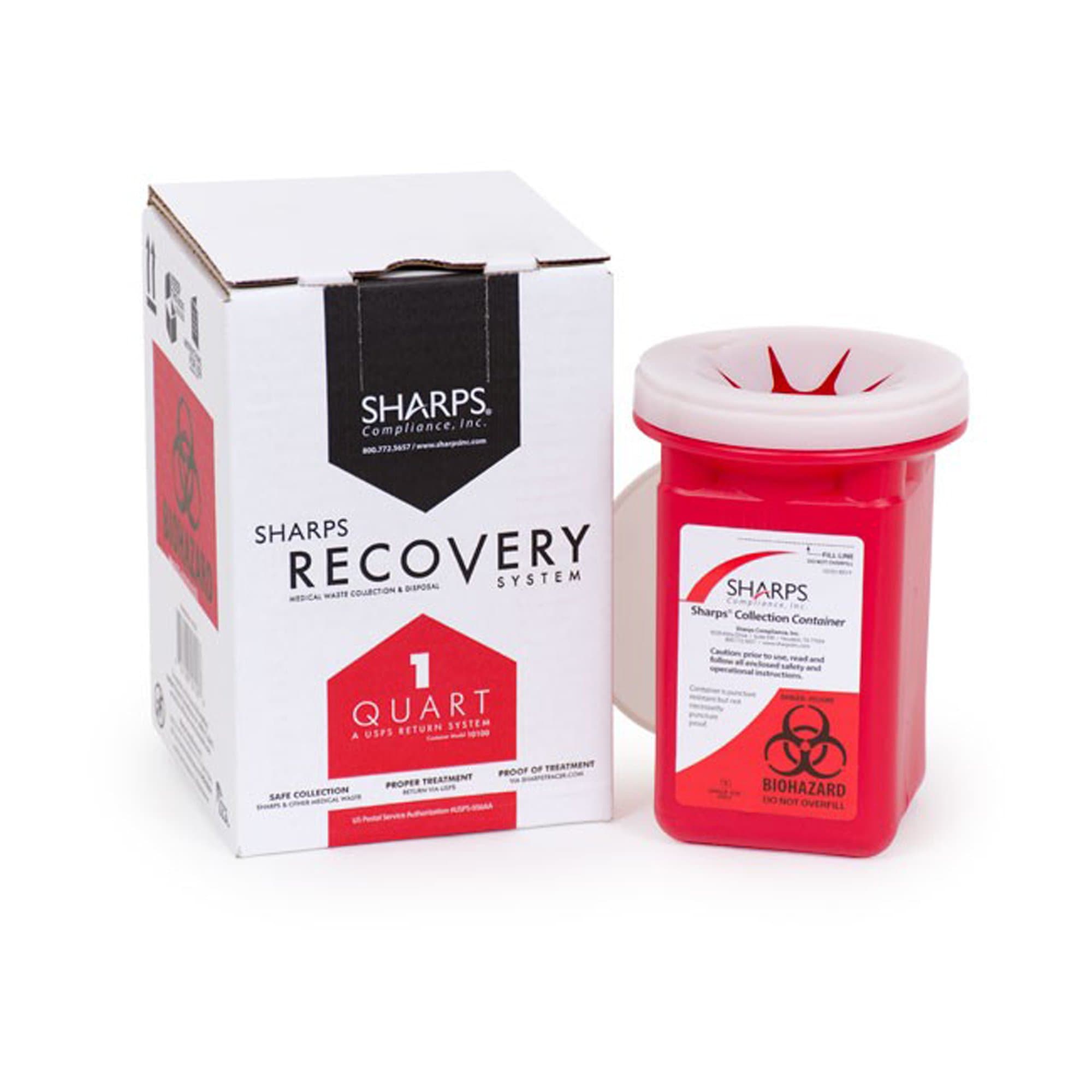 Sharps Recovery System Mailback Sharps Container, 1-Quart