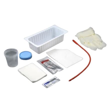 Amsure Intermittent Catheter Tray with Red Rubber Catheter - Image 1