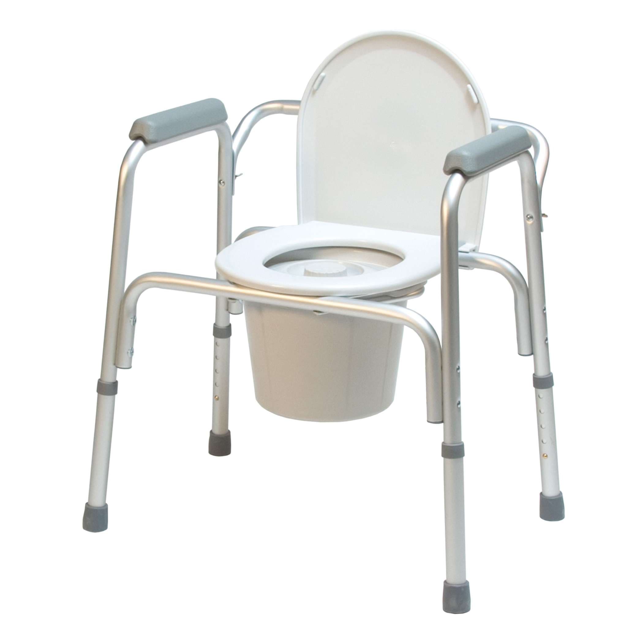 Lumex 3-In-1 Aluminum Commode with Back Bar - Image 2