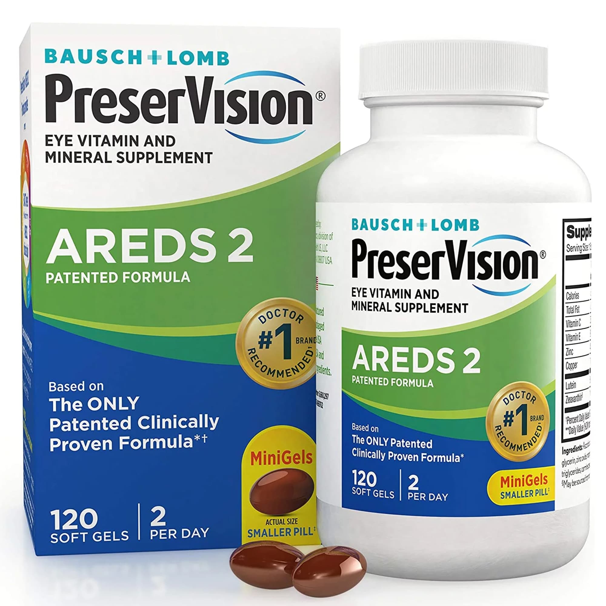 Preservision Areds 2 Eye Vitamin Supplement Capsule - Bottle of 120 - Image 1
