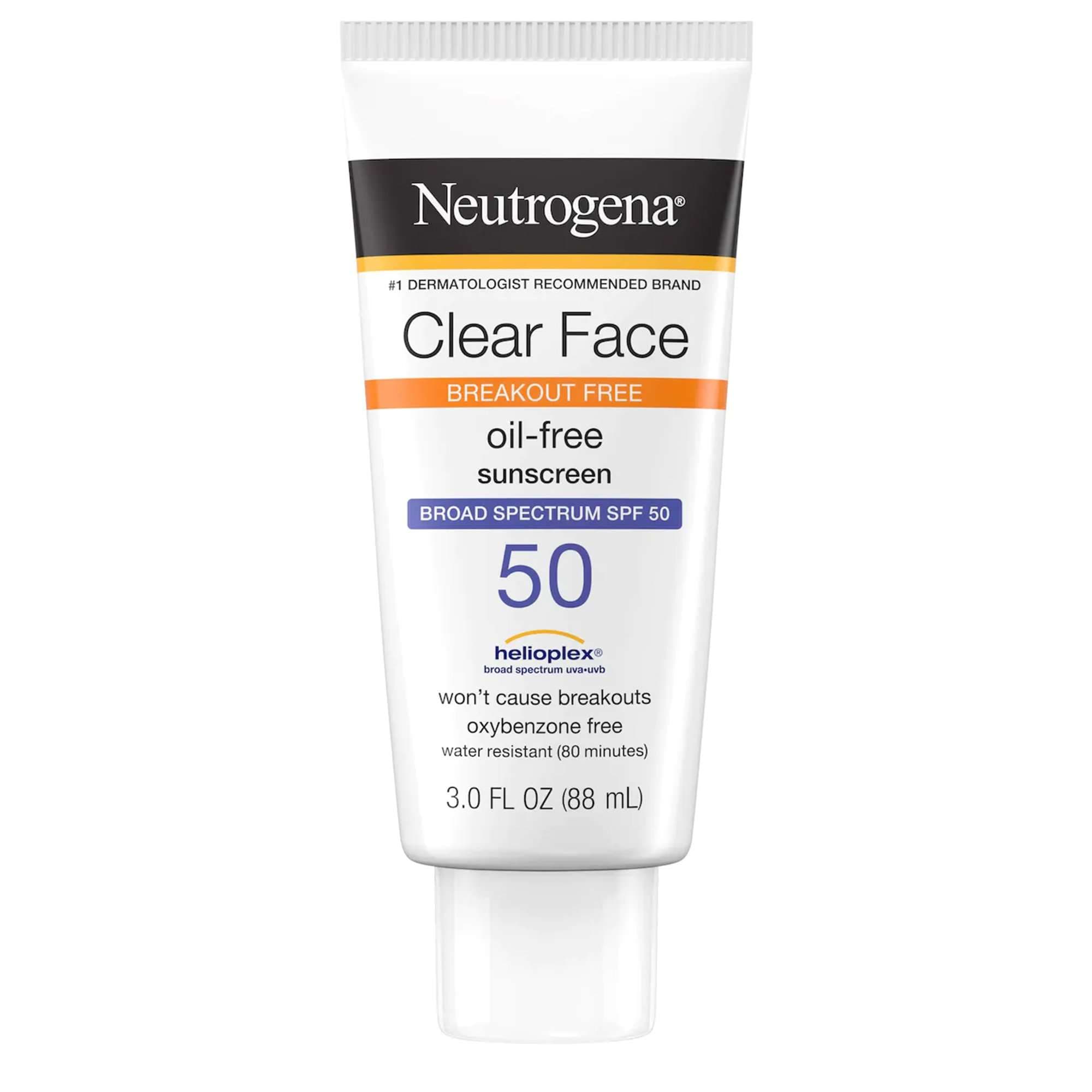 Neutrogena Clear Face SPF 50 Sunscreen Lotion, 3 oz