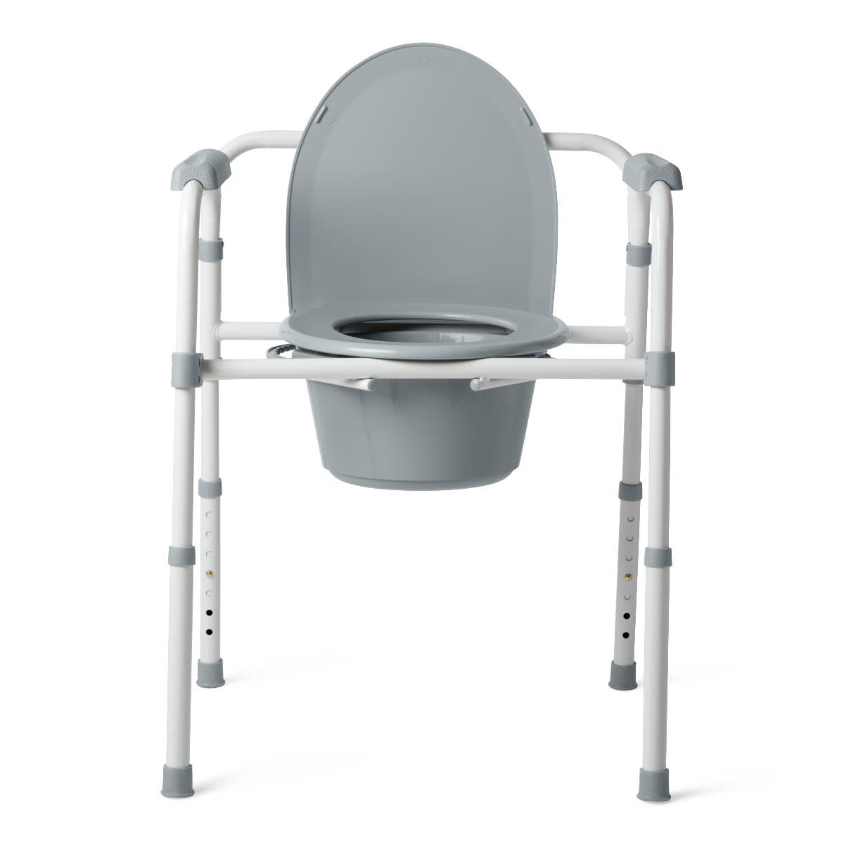 Medline Standard Steel Commodes, 3 In 1, Steel, Folding - Image 1