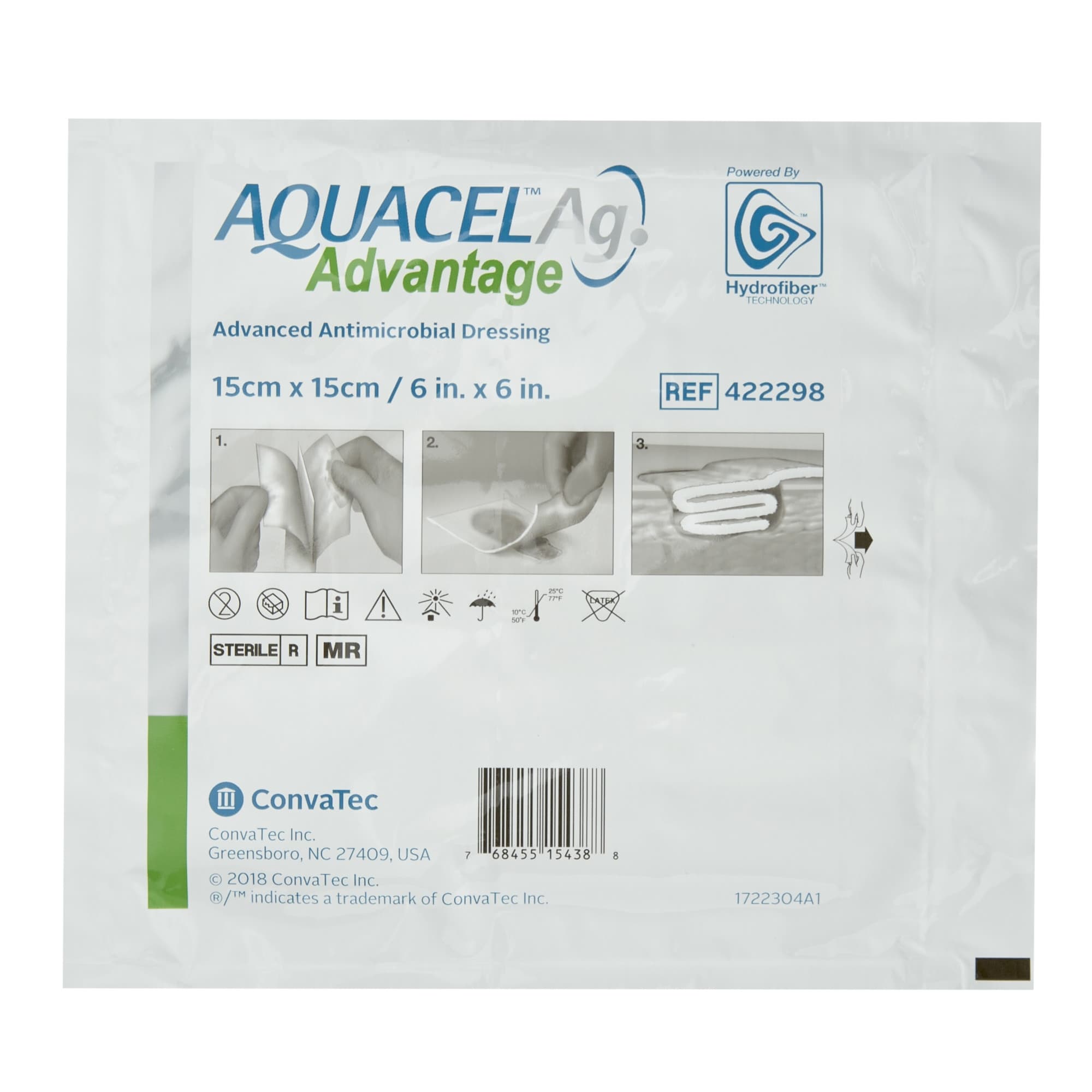 Aquacel Ag Advantage Dressing, 6 x 6 Inch - Image 1
