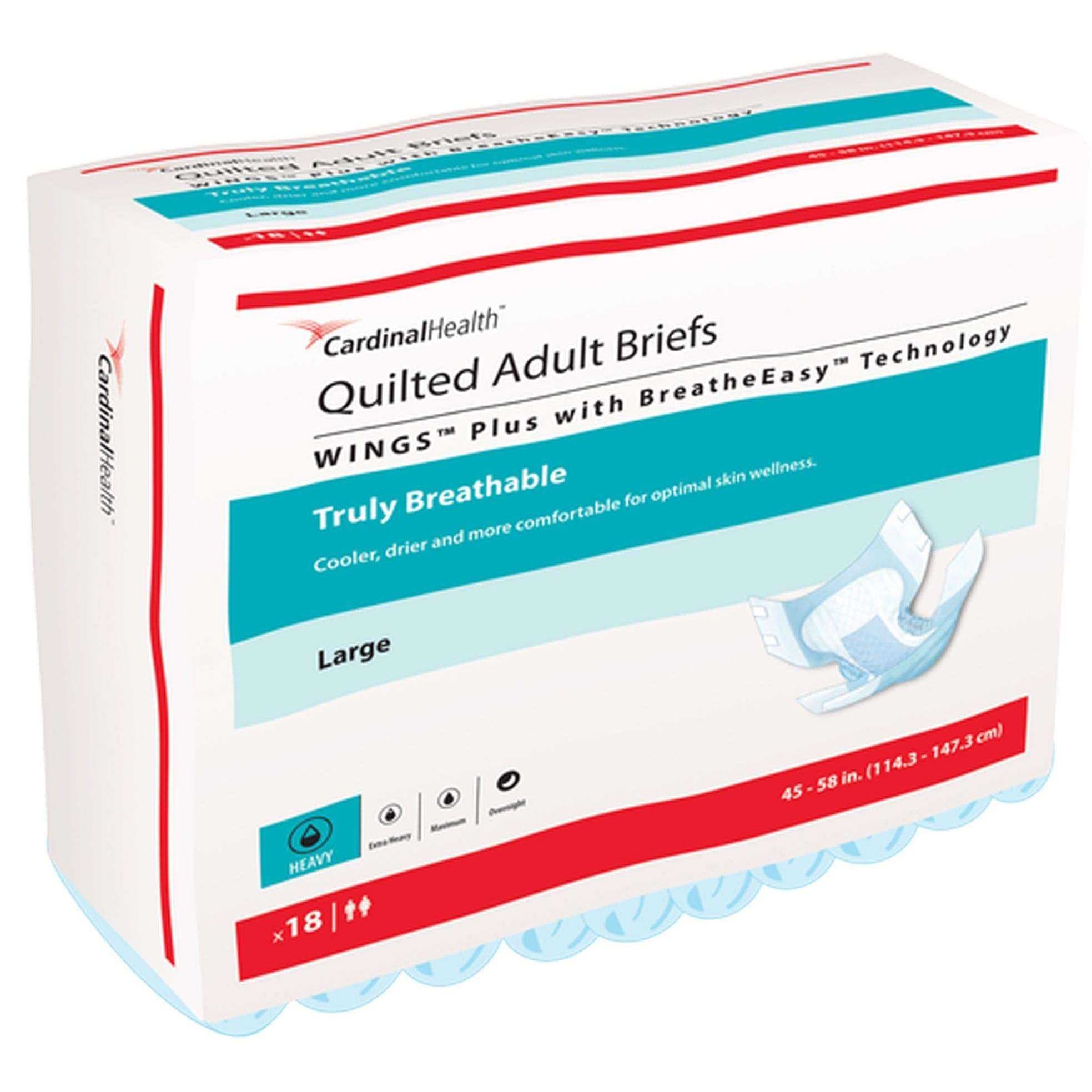 Cardinal Health Wings Plus Quilted Adult Brief with BreatheEasy Technology - Image 3