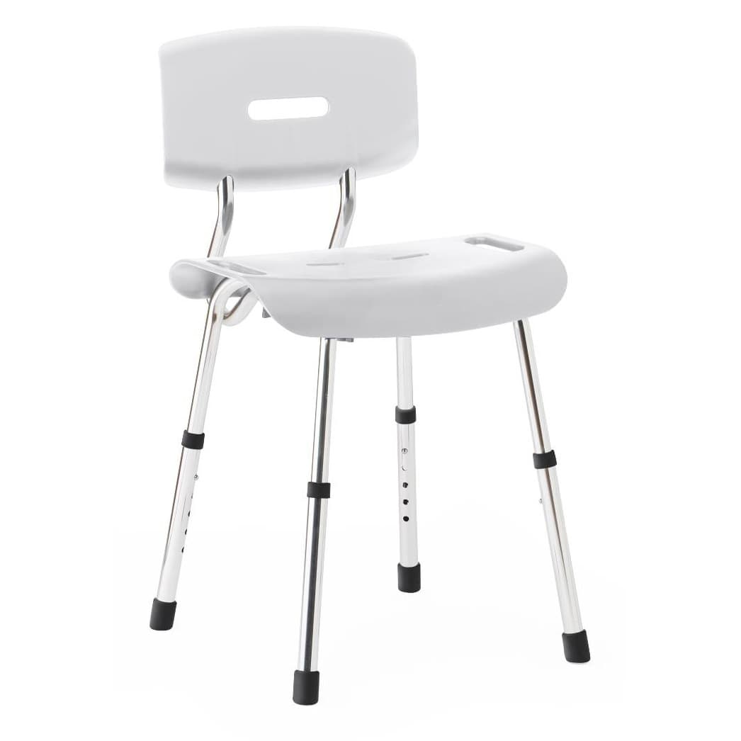 Medline Aluminum Shower Chair with Backrest, Microban Treated, 300 lbs. - Image 1