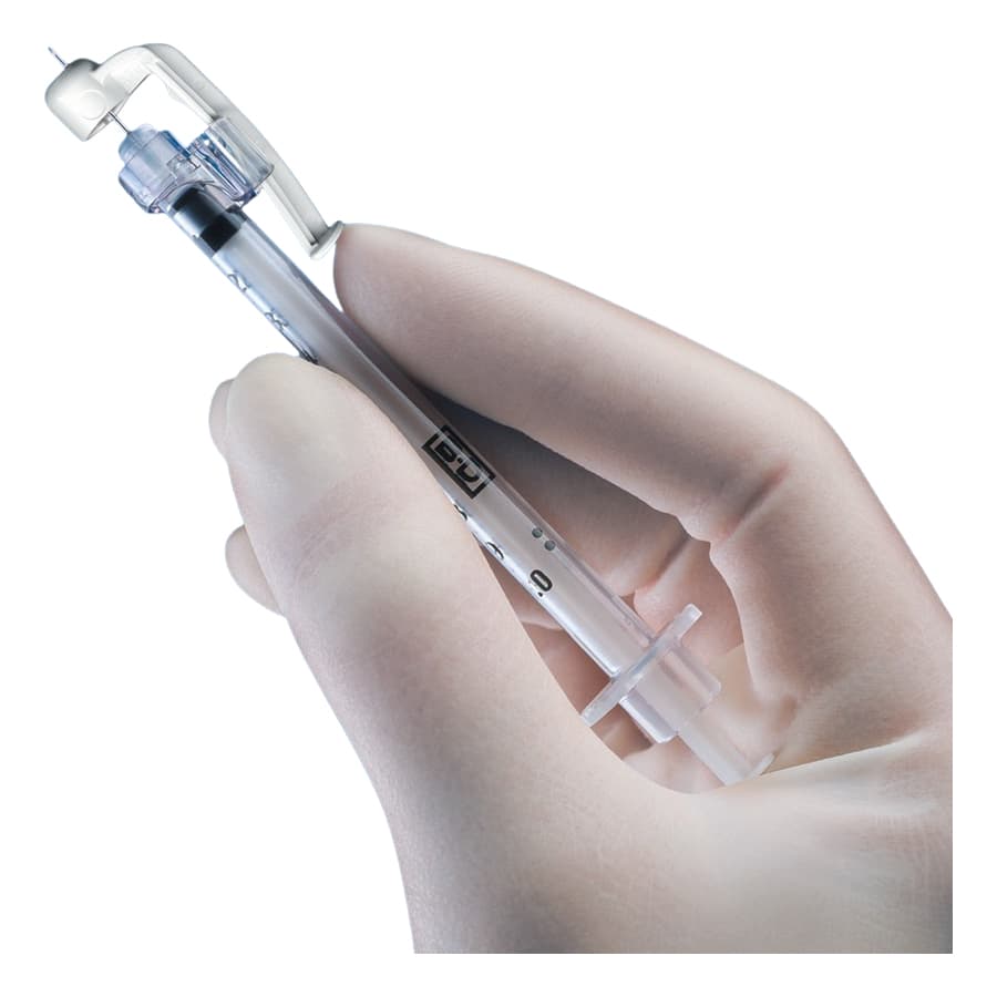 BD SafetyGlide Insulin Syringe and Needle 29G x 1/2" 3/10cc Volume - Case of 400