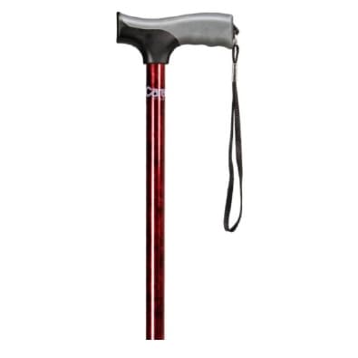 Carex Adjustable T-Handle Cane, Red - Case of 2