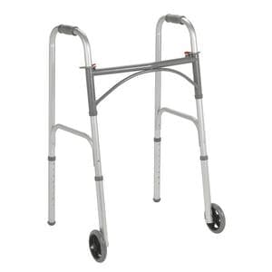 Drive Adult Folding Walker with 5" Wheels, Two-Button - Case of 4 - Image 1