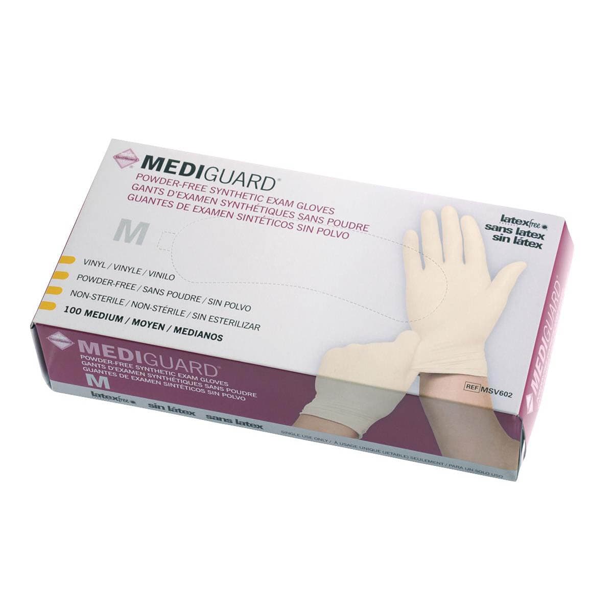 MediGuard Powder-Free Stretch Vinyl Exam Gloves, Medium - Case of 1000 - Image 1