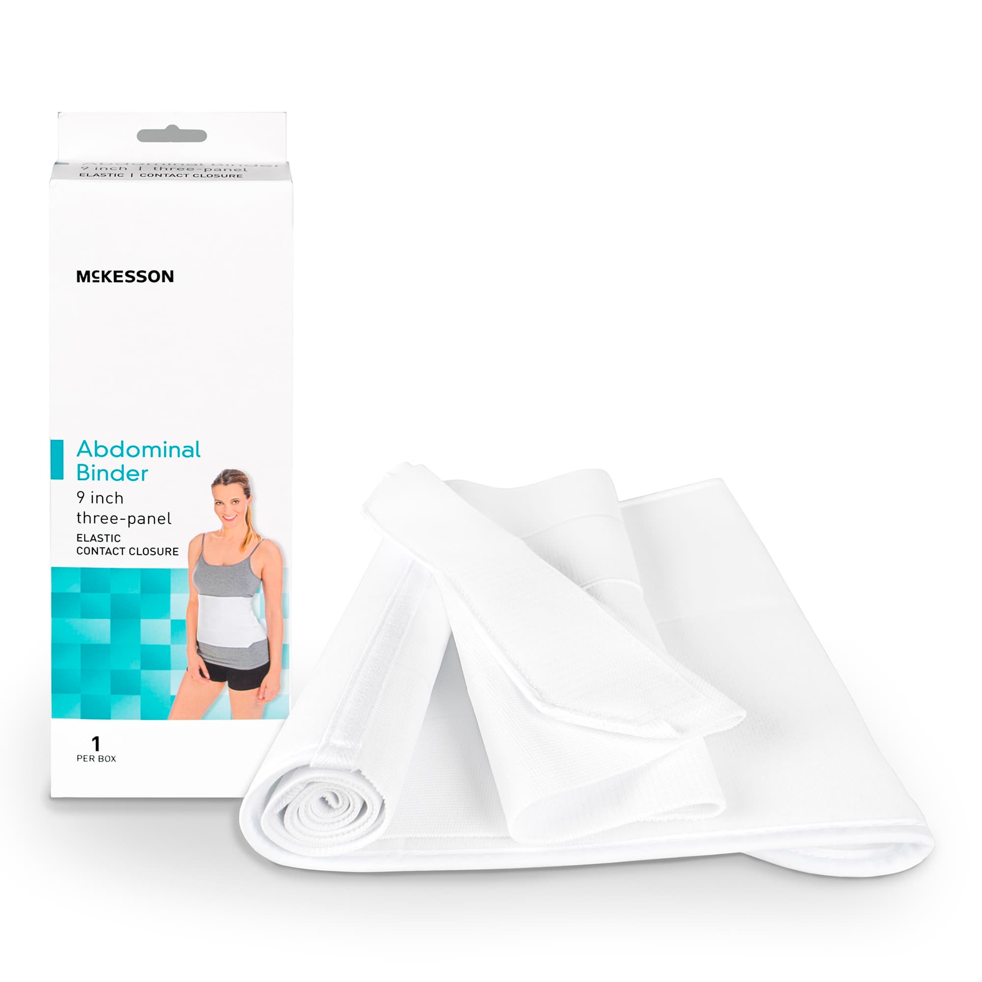 McKesson Abdominal Binder White Hook and Loop Closure - Image 1