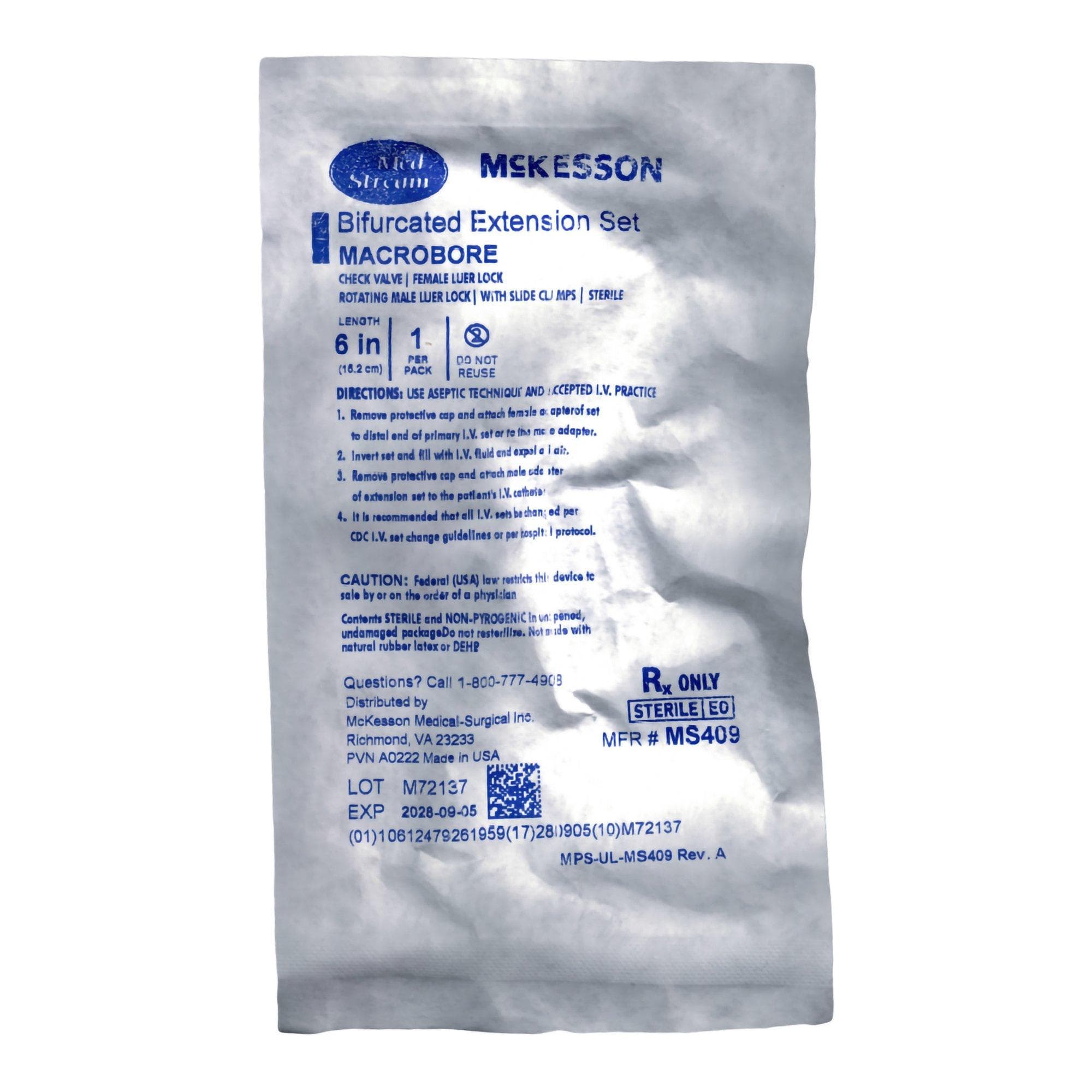 McKesson IV Extension Set Without Filter, Macro Bore - Image 1