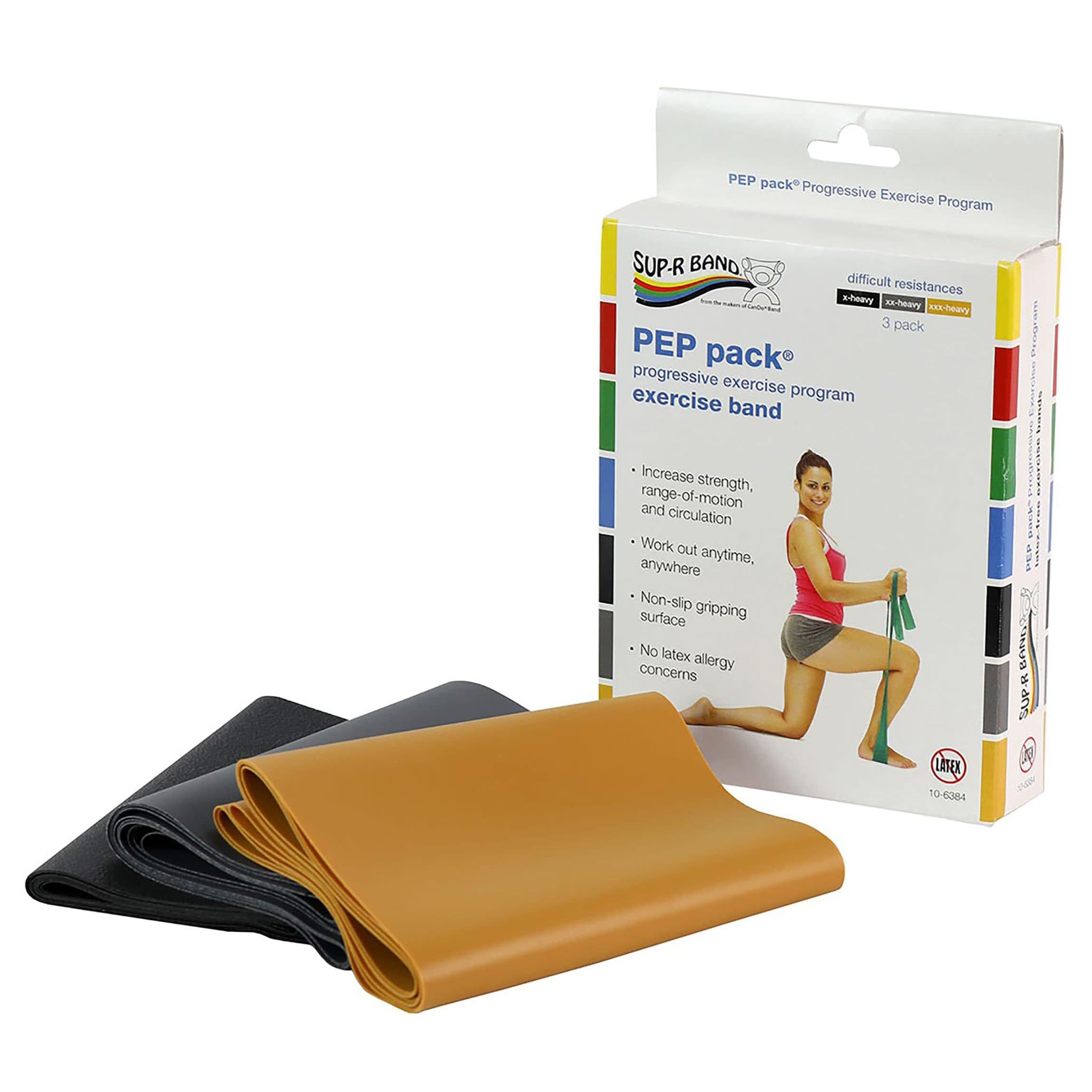 Sup-R Band PEP Pack Exercise Resistance Band 3-Piece Set