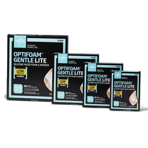 Optifoam Gentle Lite Silicone Faced Border Foam Dressing, Sterile - Image 1