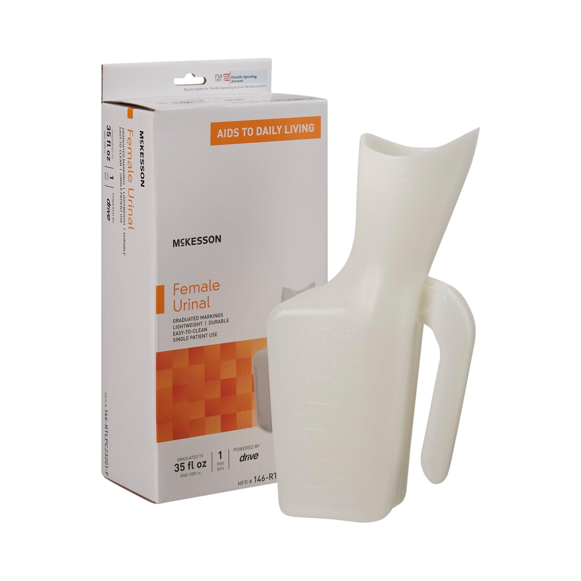 McKesson Single Patient Use Plastic Urinal - Image 3