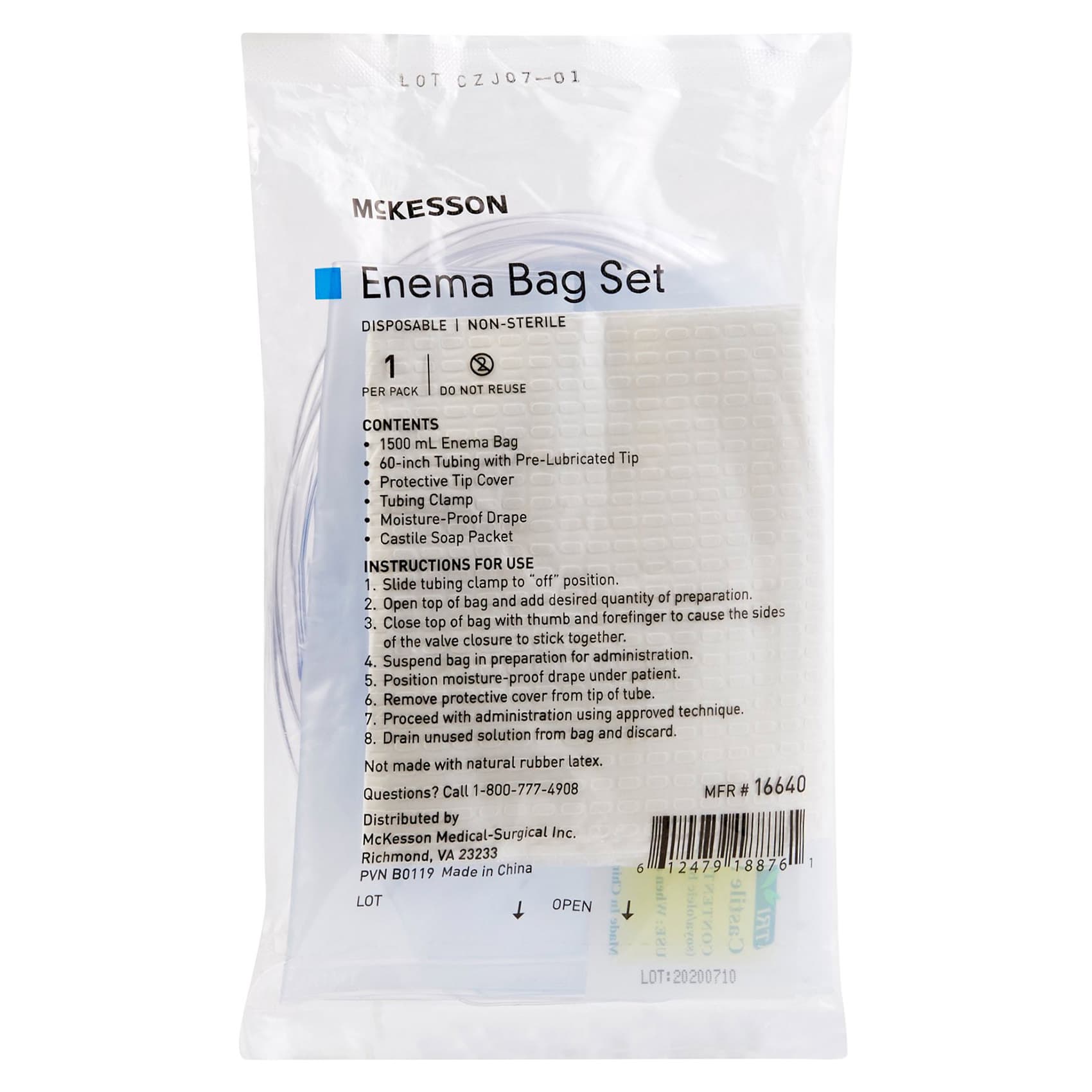 McKesson Enema Bag Set