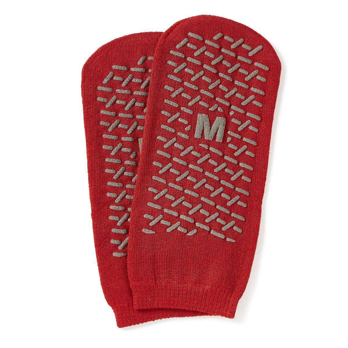 Medline Fall Prevention Patient Slippers, Red, Size M - Case of 48 - Image 1