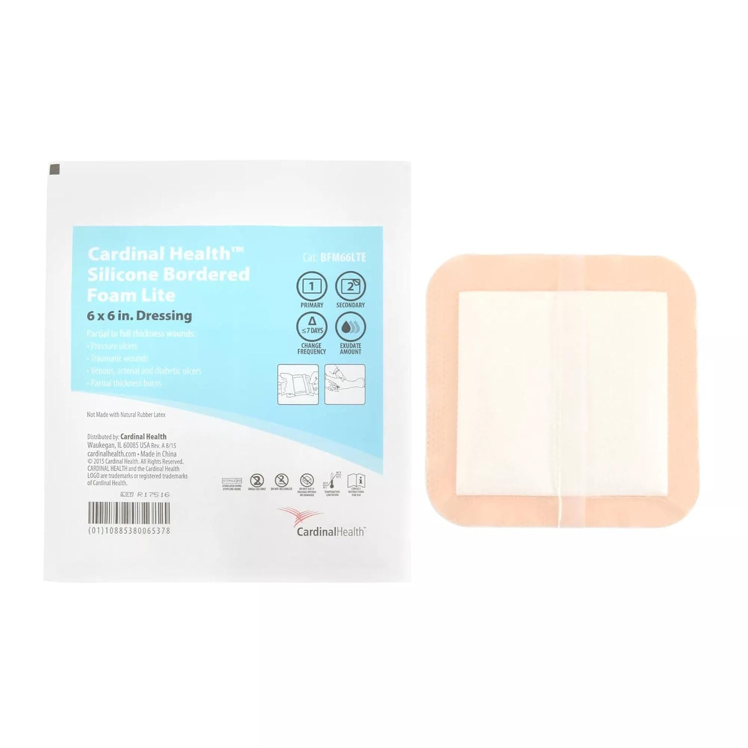 Cardinal Health Silicone Bordered Foam Lite Wound Dressing - Image 4