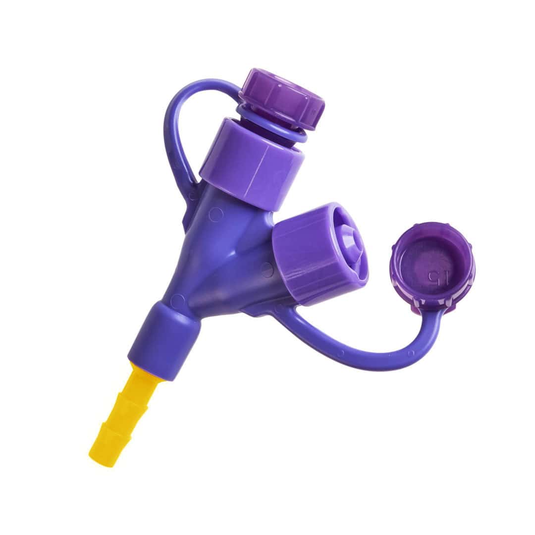 Kangaroo Y-Port PEG Polyurethane Gastrostomy Tube Adapter with ENFit Connection
