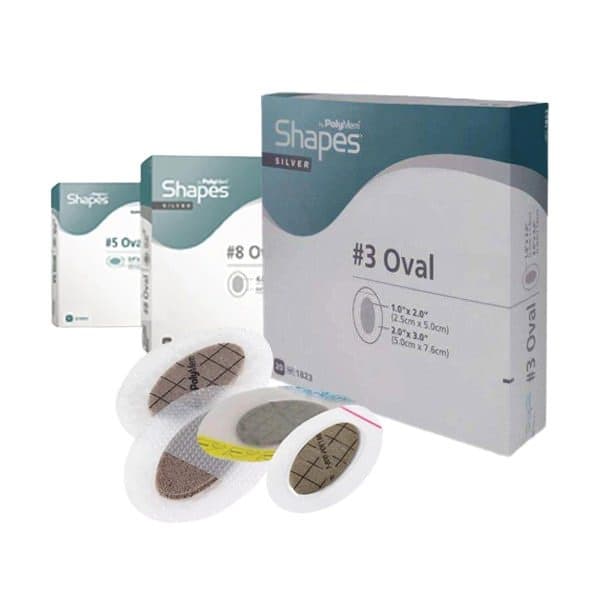 PolyMem Shapes Silver Oval Film Adhesive Dressings - Image 1