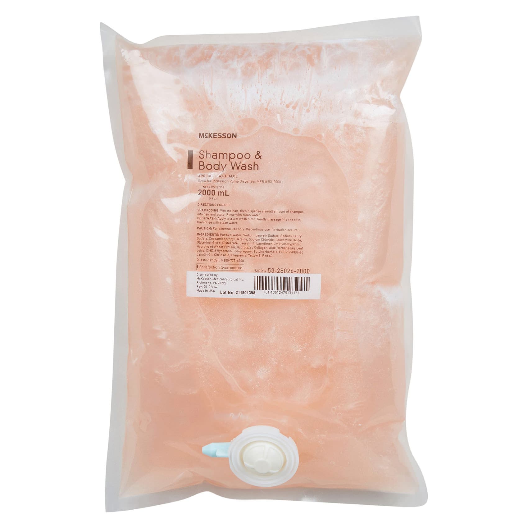 McKesson Shampoo and Body Wash with Aloe, Apricot Scent, 2000 ml - Image 1