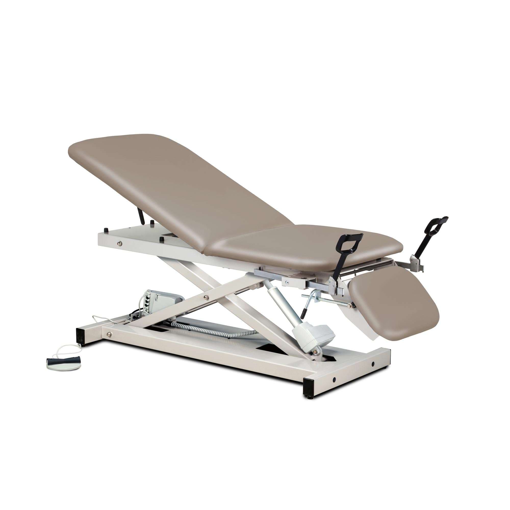 Clinton open base power table with adjustable backrest, footrest and stirrups - Image 4