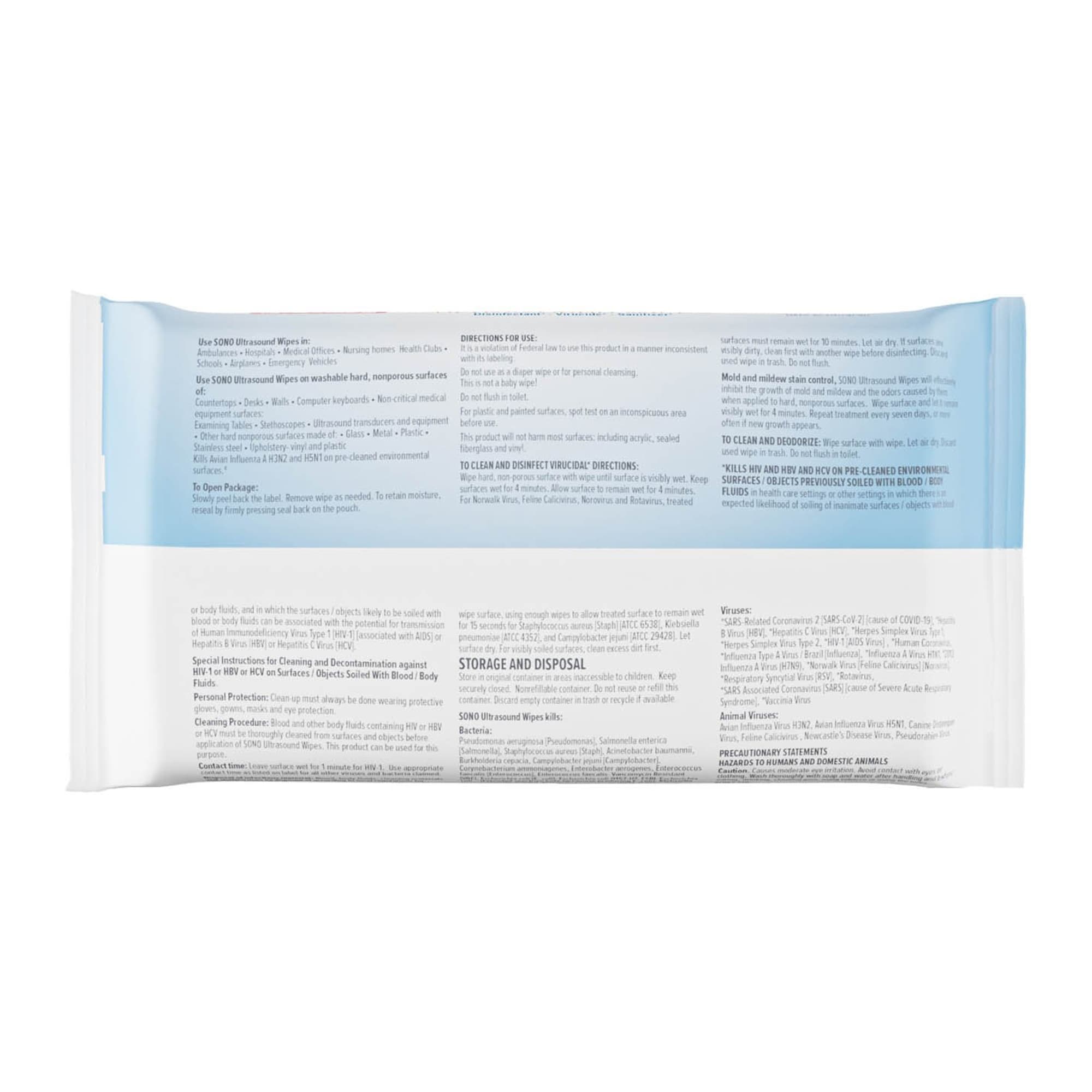 Sono Ultrasound Surface Disinfectant Cleaner Wipes - Image 2