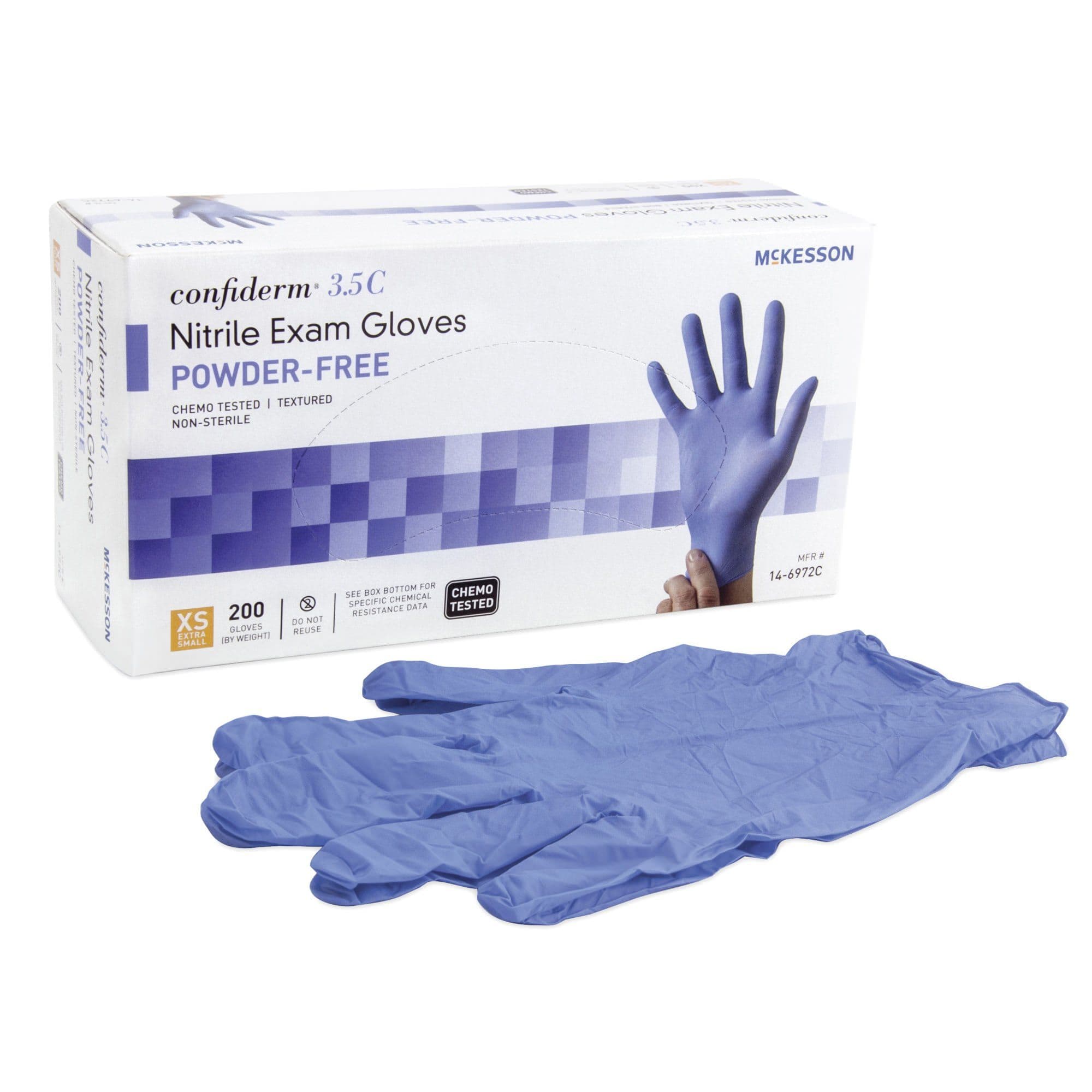 McKesson Confiderm 3.5C Nitrile Powder Free Exam Gloves